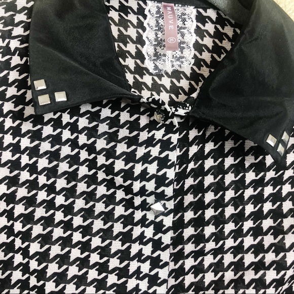 Anthropologie  Mauve Checkered Button Up Tank - Picture 2 of 3